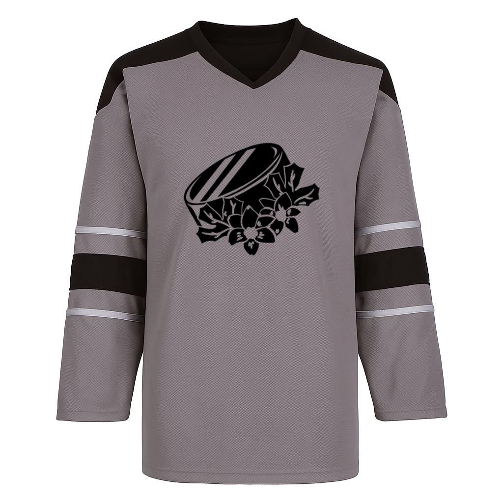 Ice Hockey Puck With Flowers High Contrast Hockey Jersey