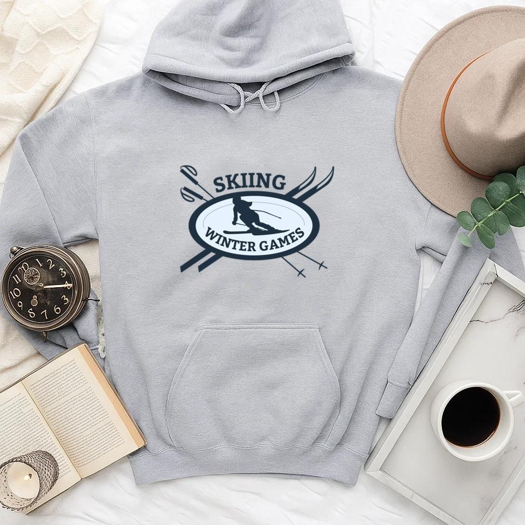 Skiing Sports Badge Hoodie