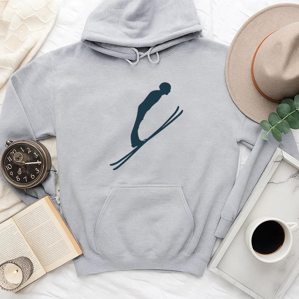 Skiing Winter Sport Silhouette Hoodie