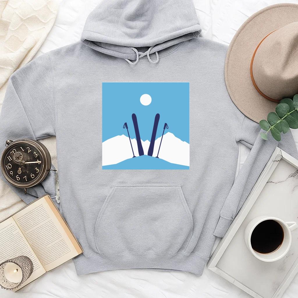 Skis Composition Flat Hoodie